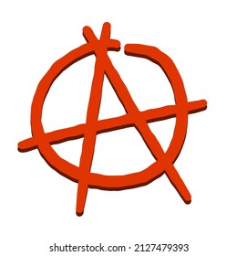 Anarchy Sign Isolated. Letter A In Circle