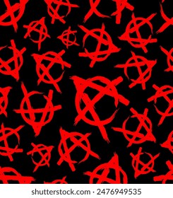 Anarchy sign pattern seamless. Punk symbol background