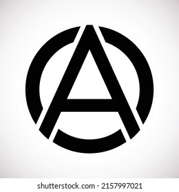  Anarchy sign. Vector image, no background, Anarchists