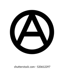 Anarchy sign. Vector image, no background, Anarchists