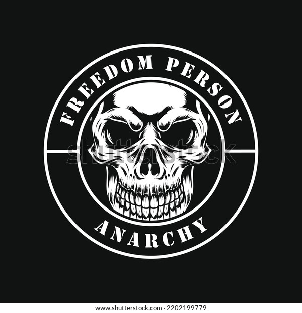 Anarchy Skull Drawing Logo Design Stock Vector (Royalty Free ...