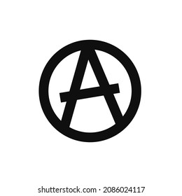 Anarchy symbol isolated on white background. Simple flat style. Vector illustration. 