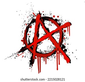 Anarchy symbol. Punk's not dead. Vector isolated grunge illustration.