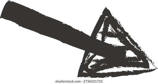 Anarchy symbol with rough brush stroke and distressed texture in hand-drawn grunge look. Concept of rebellion, protest, freedom, and counterculture. Cartoon vector illustration.