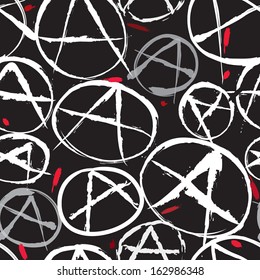 Anarchy symbol seamless pattern. Anarchy Icon Vector background.