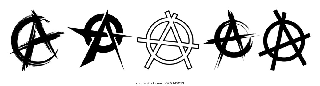 Anarchy symbol set. The letter 