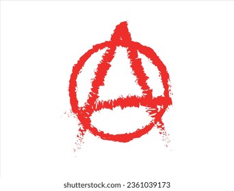 Anarchy symbol silhouette vector art white background