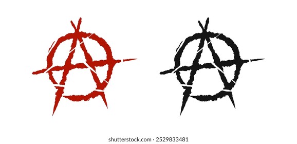 Anarchy symbol vector icon set