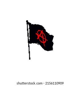 anarchy, vector 3d flag isolated on white background