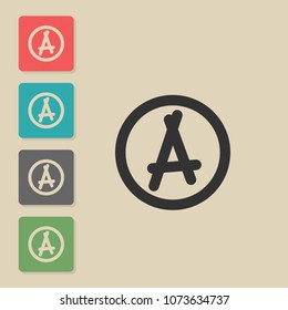 Anarchy - vector icon in trendy flat style. Symbol for web, infographics, print design and mobile UX/UI kit. Vector illustration, EPS10.