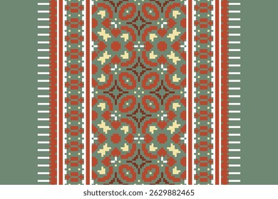 Anarkali desenho de frock Sem costura Bandana imprimir seda Motif bordado, Pixel Ikat bordado vetor Design para impressão jacquard padrão eslavo folclore padrão kente arabesque