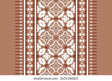 Anarkali frock design Seamless Bandana print silk Motif embroidery, Pixel Ikat embroidery vector Design for Print border embroidery ancient egypt