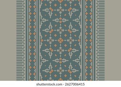 Anarkali frock design Seamless Native American, Motif embroidery, Pixel Ikat embroidery vector Design for Print egyptian hieroglyphs tibetan geo pattern