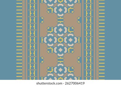 Anarkali frock design Seamless Native American, Motif embroidery, Pixel Ikat embroidery vector Design for Print australian curtain pattern geometric pillow model kurti mughal flowers
