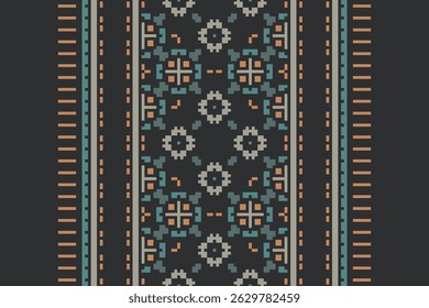 Anarkali frock design Seamless Native American, Motif embroidery, Pixel Ikat embroidery vector Design for Print border embroidery ancient egypt