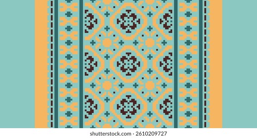 Anarkali Pattern Seamless Australian aboriginal pattern Motif embroidery, Pixel Ikat embroidery vector Design for Print figure tribal ink on cloth patola sari