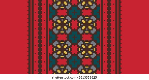 Anarkali Pattern Seamless Mughal architecture Motif embroidery, Pixel Ikat embroidery vector Design for Print kurta pattern mughal motifs tapestry pattern floral repeat