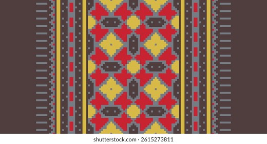 Anarkali Pattern Seamless Mughal architecture Motif embroidery, Pixel Ikat embroidery vector Design for Print pattern vintage flower folk navajo patchwork pattern