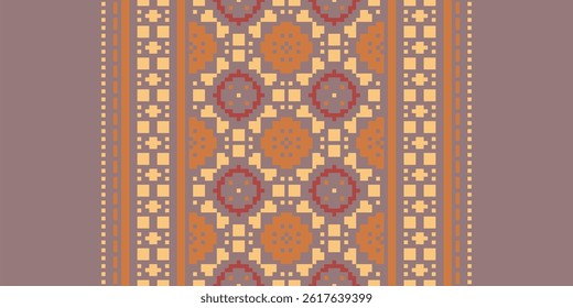 Anarkali Pattern Seamless Mughal architecture Motif embroidery, Pixel Ikat embroidery vector Design for Print vyshyvanka placemat quilt sarong sarong beach kurtis Indian motifs