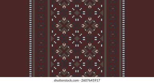Anarkali Pattern Seamless Native American, Motif embroidery, Pixel Ikat embroidery vector Design for Print scandinavian pattern saree ethnic nativity gypsy pattern