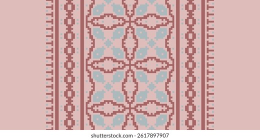 Anarkali Pattern Seamless Scandinavian pattern Motif embroidery, Pixel Ikat embroidery vector Design for Print indonesian batik motif embroidery native american kurta mughal design
