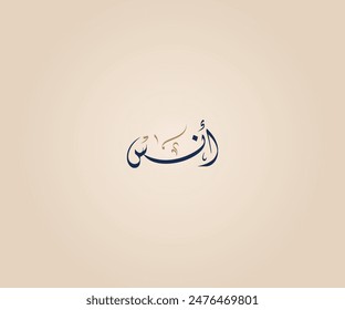 Anas Name in Arabic Diwani Calligraphy means "The kind that makes you feel comfortable" أنس