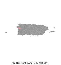 Anasco map, administrative division of Puerto Rico. Vector illustration.