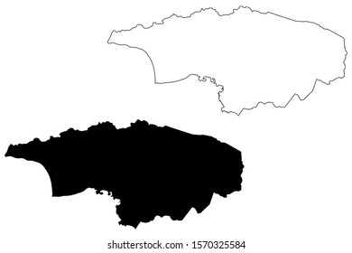 Anasco municipality (Commonwealth of Puerto Rico,  Unincorporated territories of the United States) map vector illustration, scribble sketch  map