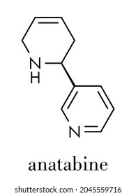 Anatabine alkaloid molecule. Skeletal formula.