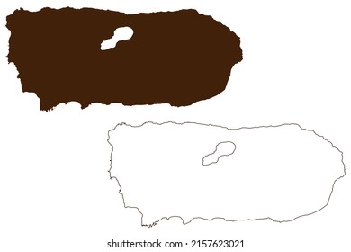 Anatahan Island (Commonwealth of the Northern Mariana Islands, Pacific Ocean, United States of America, USA) map vector illustration, scribble sketch Anatahan map