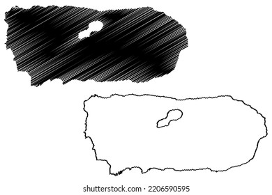 Anatahan Island (Commonwealth of the Northern Mariana Islands, Pacific Ocean, United States of America, USA) map vector illustration, scribble sketch Anatahan map