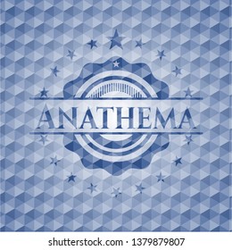 Anathema blue emblem with geometric background.