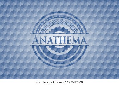 Anathema blue polygonal emblem. Vector Illustration. Detailed.