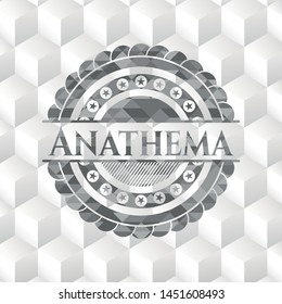 Anathema grey emblem with cube white background