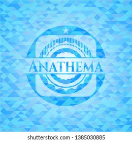 Anathema sky blue emblem with triangle mosaic background