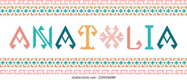 Anatolia, carpet pattern letters and logo.