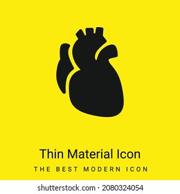 Icono de material amarillo brillante mínimo del corazón anatómico