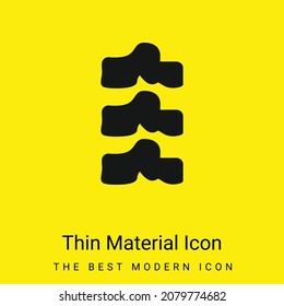 Icono mínimo de material amarillo brillante de la columna vertebral anatómica
