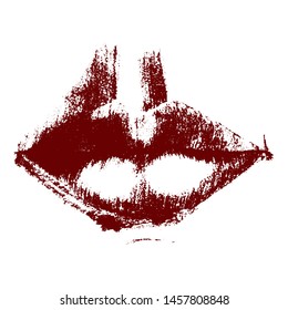 Anatomical drawing of human lips.