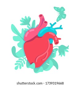 Ilustración vectorial del concepto anatómico de la llanura cardíaca