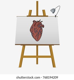 Anatomical heart hand drawn vector stock illustration