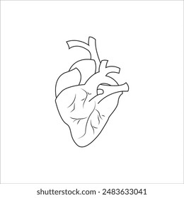 ANATOMISCHES HERZSYMBOL-VEKTORILLUSTRATION-SYMBOL-DESIGN