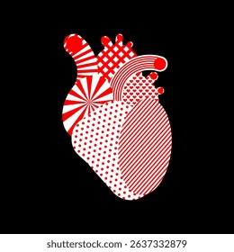 Anatomical Heart pop art style. heart graphic design street style