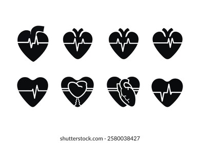 "Anatomical Heart Silhouettes – Medical, Health Science Vector Collection"