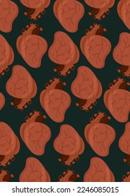 anatomisch beängstigendes Herz, nahtloses Muster
