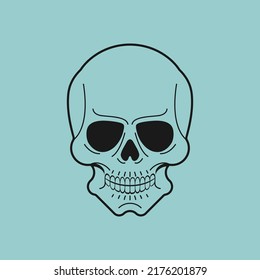 Anatomical skull isolated. skeleton head Vector illustration
