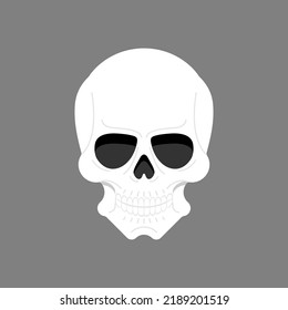 Calavera anatómica aislada. cabeza de esqueleto Ilustración vectorial