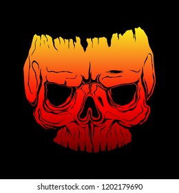 Anatomically correct human skull isolated. Hand drawn line art vector illustration. tattoo design. life and dead. sticker template. skull mask. isolated background.