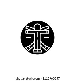 Anatomy black icon concept. Anatomy flat  vector symbol, sign, illustration.