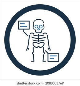 Anatomy bone skeleton or skull icon